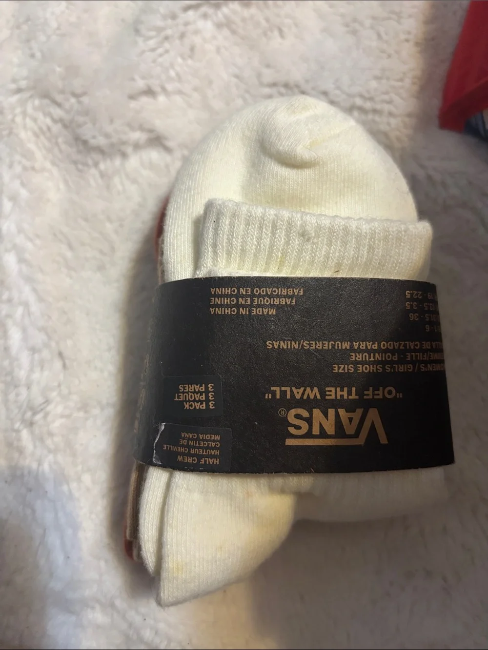 Vans Girls 3 pack  half crew socks